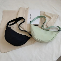 Nylon Crossbody Bag Women Solid Casual Satchel Small Handbag