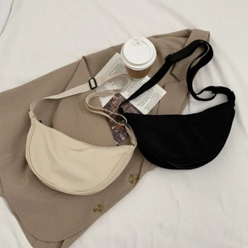 Nylon Crossbody Bag Women Solid Casual Satchel Small Handbag