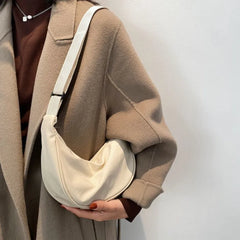 Nylon Crossbody Bag Women Solid Casual Satchel Small Handbag