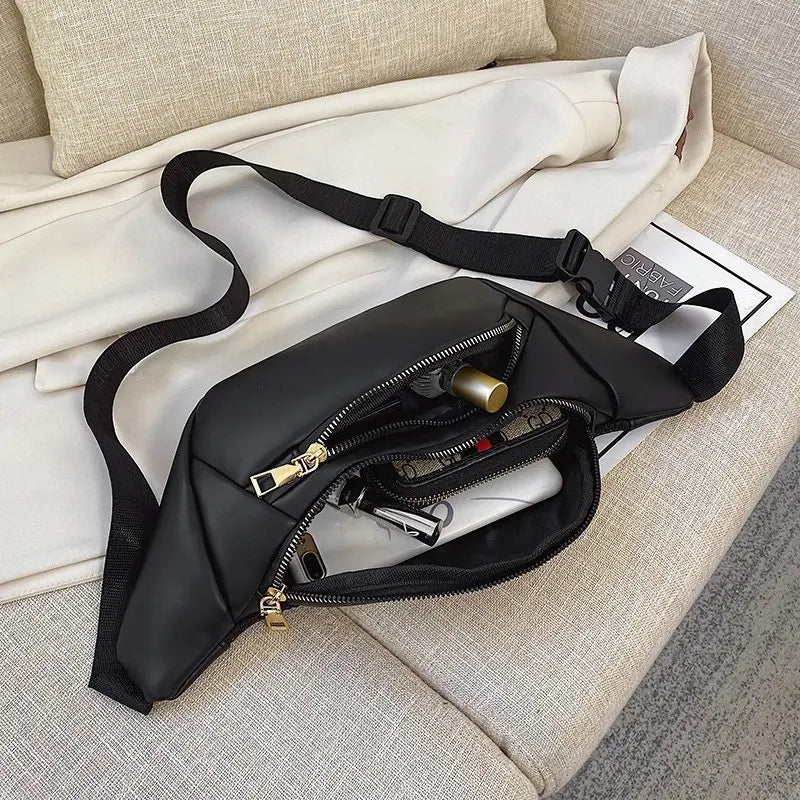 Women's Casual Shoulder Bag Pu Leather Waist Bag Female Fanny Bag