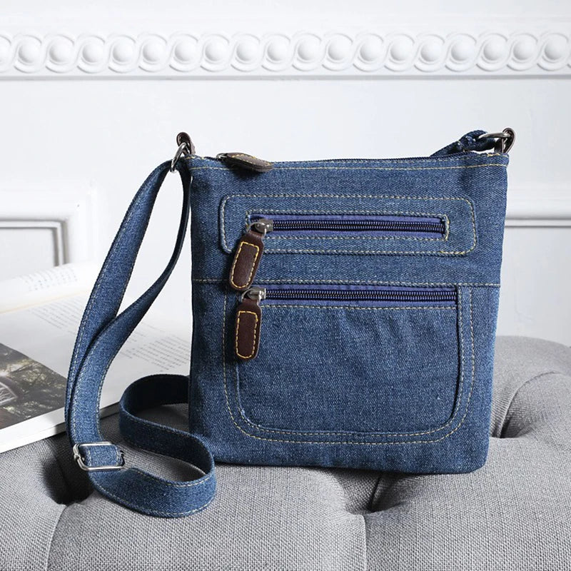 Vintage Denim Crossbody Bag Female Small Messenger Bags