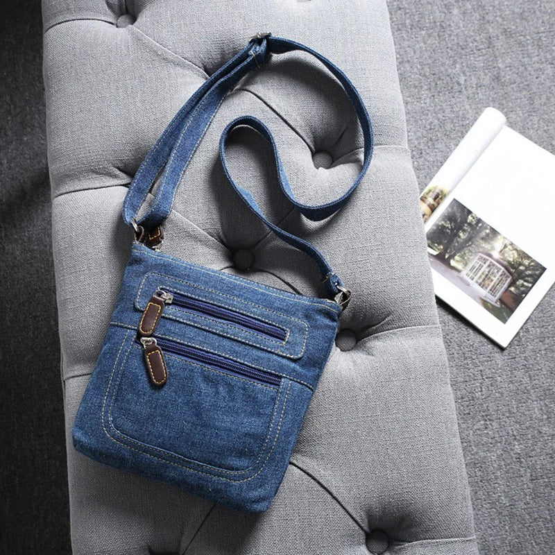Vintage Denim Crossbody Bag Female Small Messenger Bags