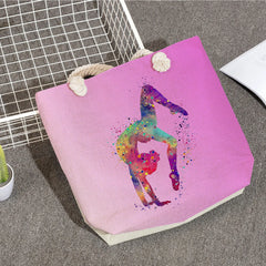 Watercolor Gymnastics Art Print Shoulder Bag for Women