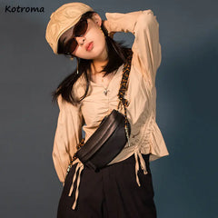 Shoulder Bags Women Braided Strap PU Leather Zipper Soft Crossbody Female Girls