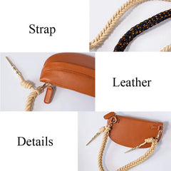 Shoulder Bags Women Braided Strap PU Leather Zipper Soft Crossbody Female Girls
