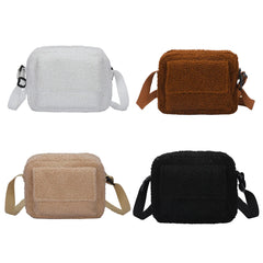 Vintage Lamb Wool Crossbody Messenger Bag for Travel