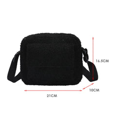 Vintage Lamb Wool Crossbody Messenger Bag for Travel