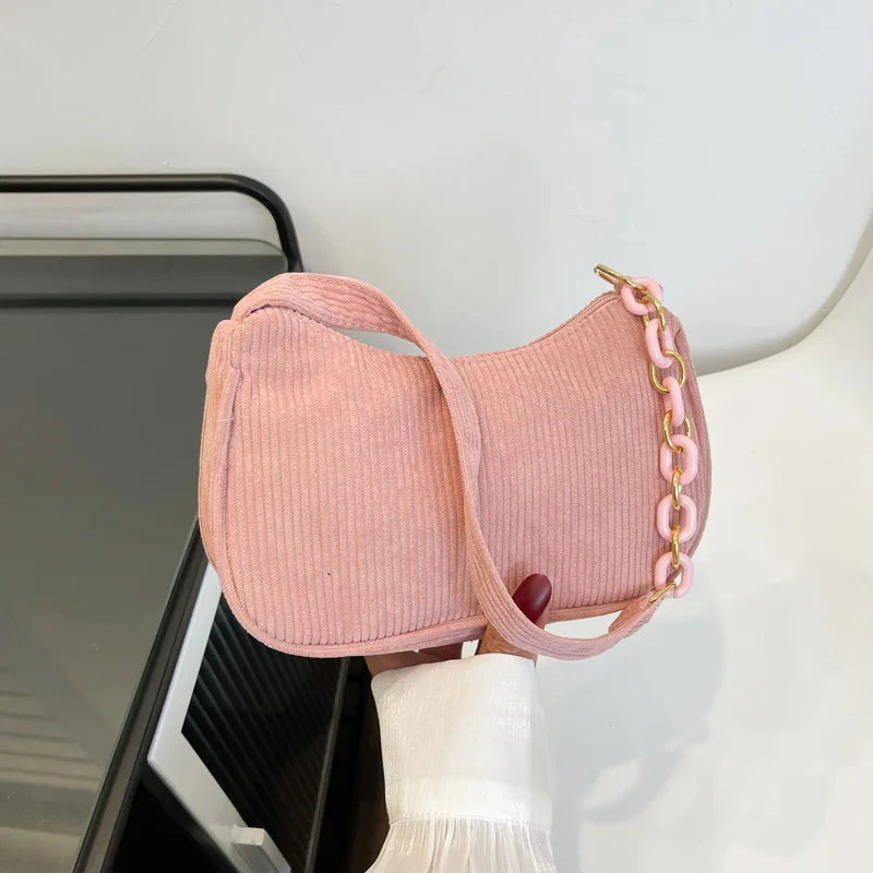 Casual Corduroy Crossbody Bag for Women