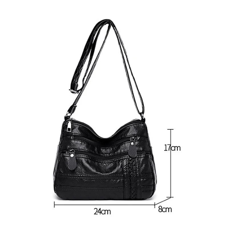 Vintage Crossbody Shoulder Bag for Women Totes Messenger Hobo Leather