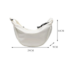Canvas Shoulder Chest Bag Purse Soft Leather Handbag