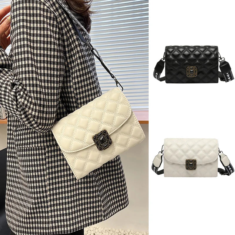 Shoulder Crossbody Bag for Women Pu Leather Lingge Pattern