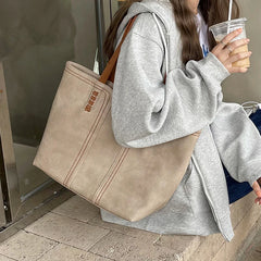 Shoulder Crossbody Bags Big Capacity Female Bucket Tote PU Leather Handbags