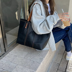Shoulder Crossbody Bags Big Capacity Female Bucket Tote PU Leather Handbags