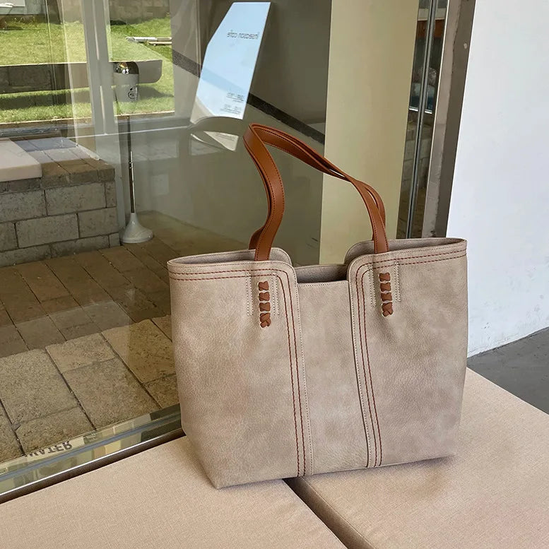Shoulder Crossbody Bags Big Capacity Female Bucket Tote PU Leather Handbags