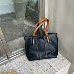 Shoulder Crossbody Bags Big Capacity Female Bucket Tote PU Leather Handbags