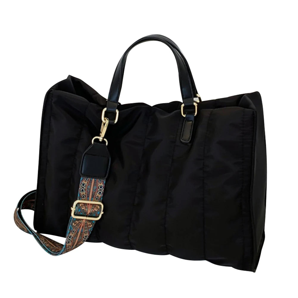 Large Capacity Women Shoulder Handbag Soft Portable Tote for Weekend Travel