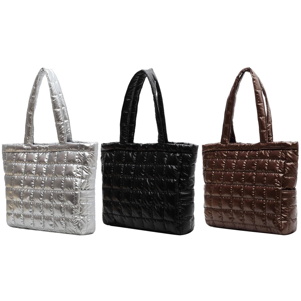 Nylon Shoulder Handbag for Women Large Capacity Solid Color