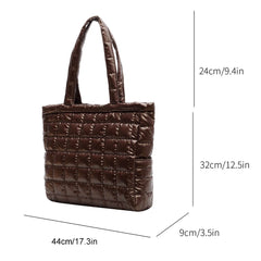 Nylon Shoulder Handbag for Women Large Capacity Solid Color