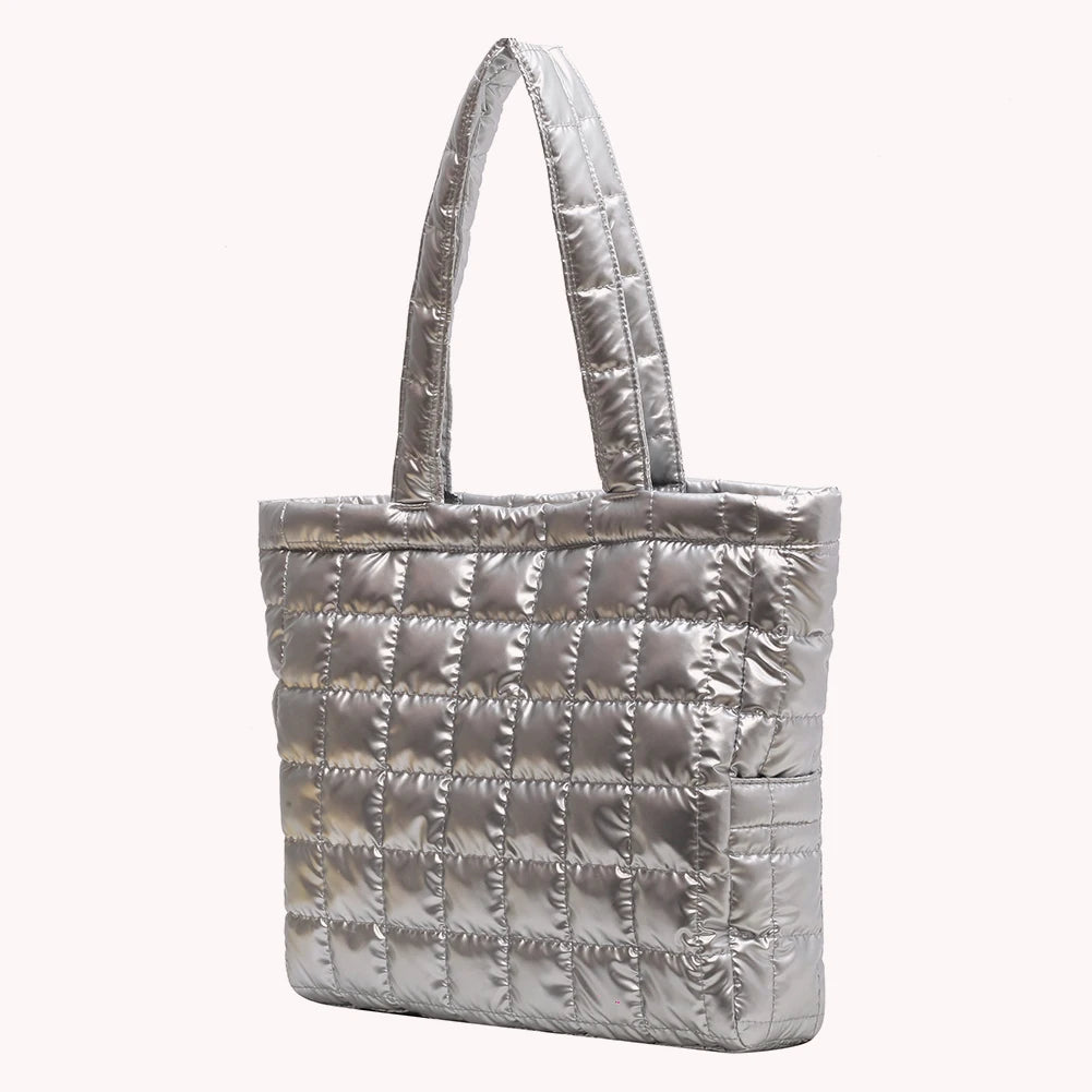 Nylon Shoulder Handbag for Women Large Capacity Solid Color