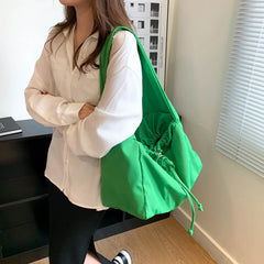 Solid Shoulder Messenger Bag Large Capacity Portable Satchel