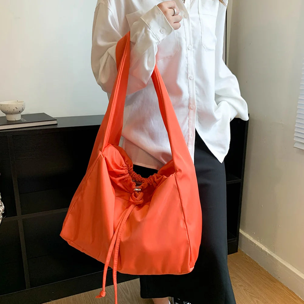 Solid Shoulder Messenger Bag Large Capacity Portable Satchel