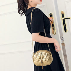 Solid Crossbody Bags for Women with Tassel Pendant Chain, PU Leather, Casual