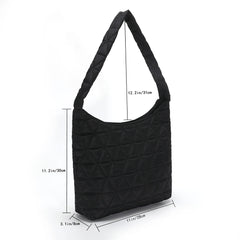 Quilted Rhombus Pattern Shoulder Tote Bag, Lightweight Women Handbag