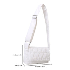 Quilted Crossbody Sling Bag Small Square Wide Strap Cotton Padded for Ladies