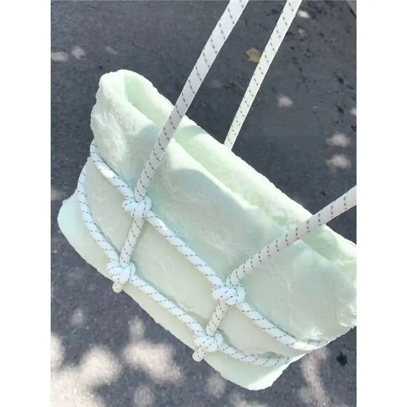 Silk Shoulder Armpit Bag Winter Female Purse Handbags Women Tote Bag