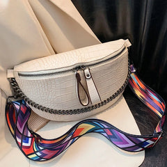 Women's PU Leather Fanny Pack with Chain Strap