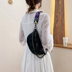 Women's PU Leather Fanny Pack with Chain Strap