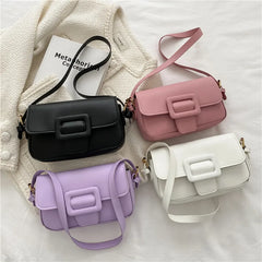 Flap Shoulder Bags For Women PU Leather Underarm Bags Candy Armpit Bag