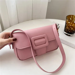 Flap Shoulder Bags For Women PU Leather Underarm Bags Candy Armpit Bag