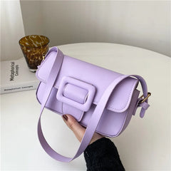 Flap Shoulder Bags For Women PU Leather Underarm Bags Candy Armpit Bag
