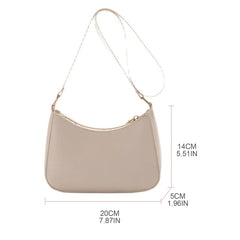 PU Leather Shoulder Bag Women Casual Zipper Underarm Bag