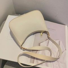 PU Leather Shoulder Bag Women Casual Zipper Underarm Bag