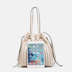 Pleated Bucket Bag Women's Casual Drawstring Crossbody Bag