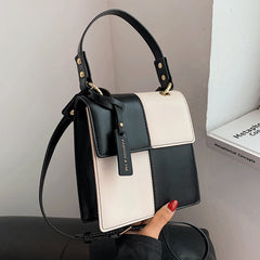 Panelled Crossbody Bag Ladies Flap Messenger Bag Female Handbag