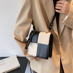 Panelled Crossbody Bag Ladies Flap Messenger Bag Female Handbag