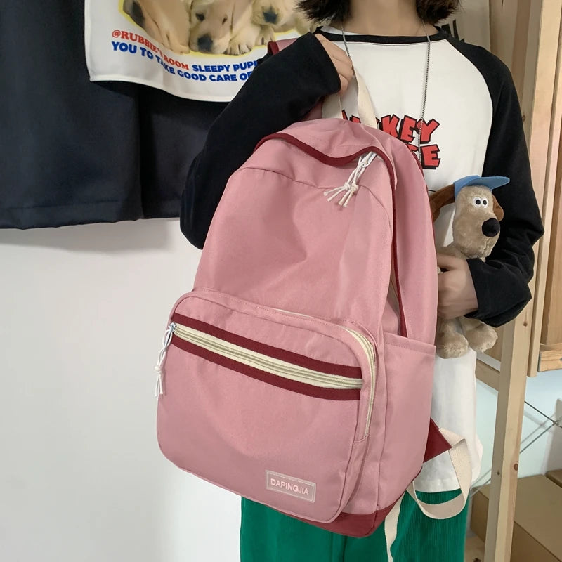 Solid Women Backpack Waterproof Oxford Large Capacity Shoulder Bags