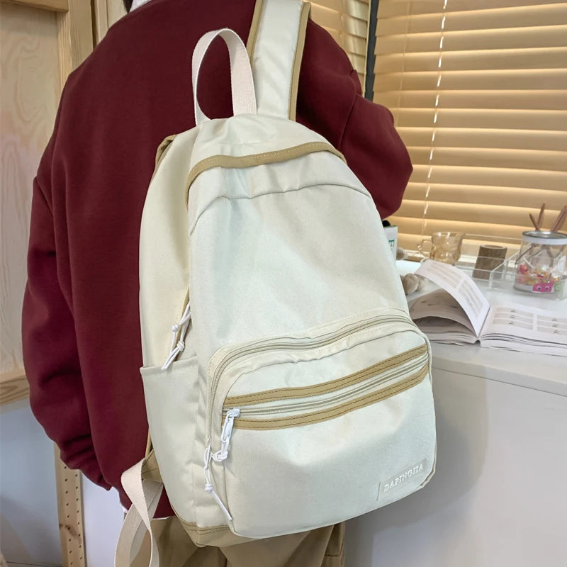 Solid Women Backpack Waterproof Oxford Large Capacity Shoulder Bags
