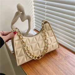Plaid PU Leather Shoulder Bag for Women