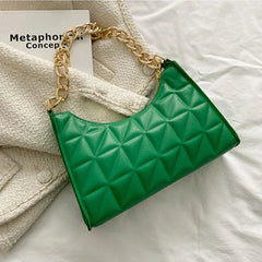 Plaid PU Leather Shoulder Bag for Women