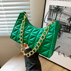 Plaid PU Leather Armpit Handbag Women