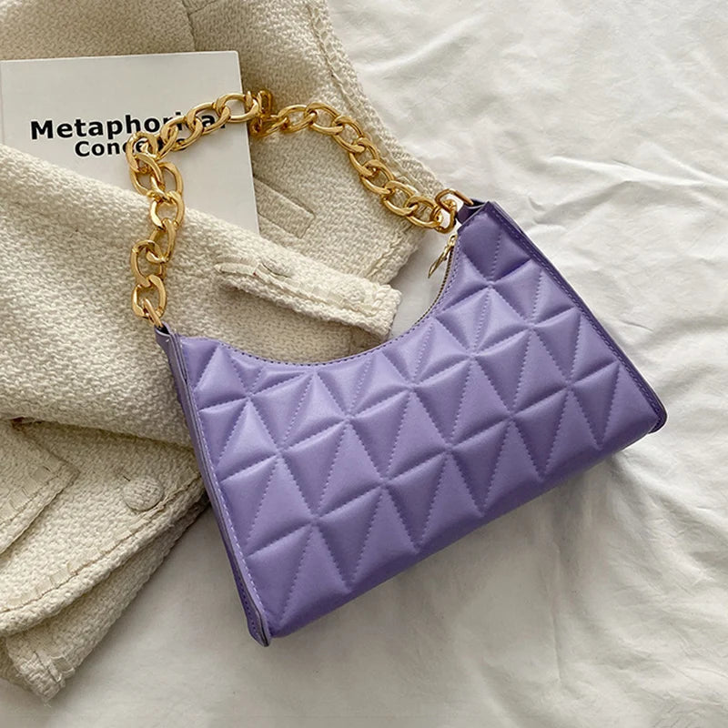 Plaid PU Leather Shoulder Bag for Women