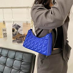 Plaid PU Leather Armpit Handbag Women