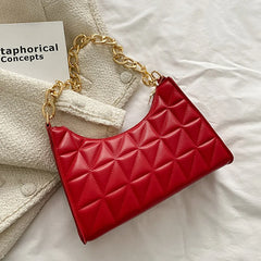 Plaid PU Leather Shoulder Bag for Women