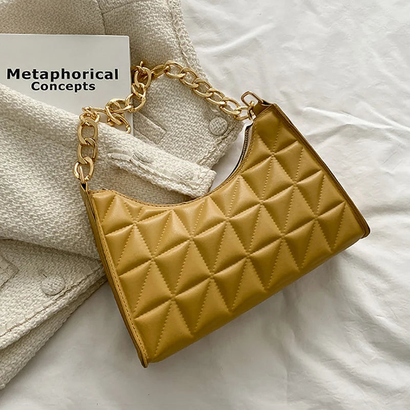 Plaid PU Leather Shoulder Bag for Women