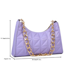Plaid PU Leather Armpit Handbag Women