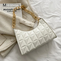 Plaid PU Leather Shoulder Bag for Women